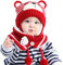 Stecto Winter Baby Hüte, Baby Earflap Beanie Mütze mit Schal, Kleinkind Winter Warme Mütze Nackenwärmer, Niedlich Strickmütze Schal Set Unisex Neugeborene Todders