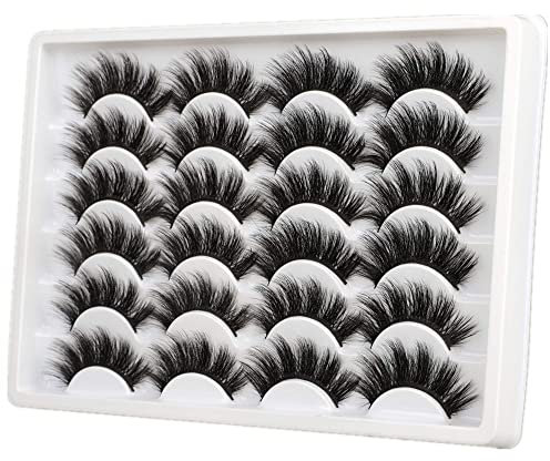 ALICE Eyelashes 20MM Faux Mink Lashes 3D 12 Pairs Pack Dramatic Long False Eyelashes Thick Fluffy Volume Crossed Eye Lashes Reusbale Soft Multipack