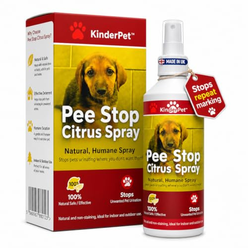 KinderPet® Pee Stop Spray Urine Stop for Cat and Dog Repellent Stop Cats and Dogs Repeat Marking Indoors and Outdoors 100% Natural Enzyme Urine Destroyer 250ml
