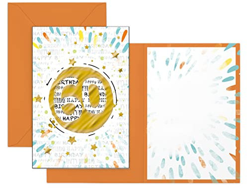 ARKRAFT Geburtstagsgrußkarte mit goldener Zahl (60 Jahre)