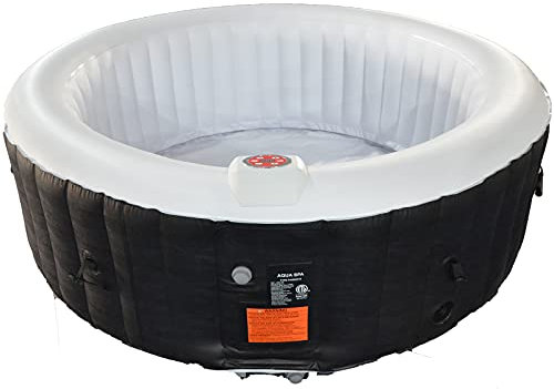 #WEJOY Aufblasbarer Whirlpool für 4 Personen mit Abdeckung, tragbarer aufblasbarer Whirlpool mit 130 Luftblasendüsen, Indoor Outdoor