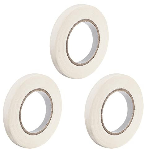 sourcing map 3Pcs 10mm 0,4 pouce Large 20m 21 Yards Masquage Ruban Peintres Ruban Rouleaux Blanc