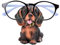 Yiida Brillenhalter Hund Harz Display Ständer für Brillen Brillenständer mit niedlichem Tierdesign dekoratives Ornament für Zuhause Büro