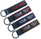 Brillina Porte-clés personnalisable, broderie personnalisée de votre étiquette de clé de texte, accessoires de porte-clés adaptés à la ceinture de moto de voiture pour hommes, Noir, 13 x 2.5cm