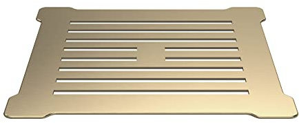 nuie STW005S Modern Bathroom Slimline Shower Tray Waste & Grill Top, 115mm, White/Brass
