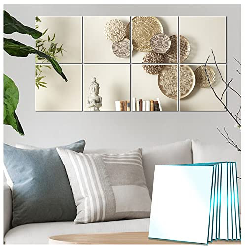 EONAZE Espejos Decorativos de Pared HD Espejo Adhesivo de Cristal Decoracion Hogar Espejo Pegatina Pared para Salon Recibidores Entrada Recibidor