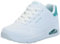 Skechers Uno, Sneaker Donna, White Durabuck Mint Suede Trim, 38.5 EU