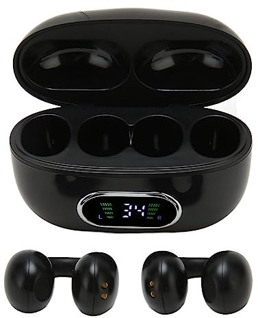 Übersetzer Kopfhörer 144 Sprachen, Stereo-Clip-On, Übersetzungs-Ohrhörer mit Ladehülle, für (Schwarz)