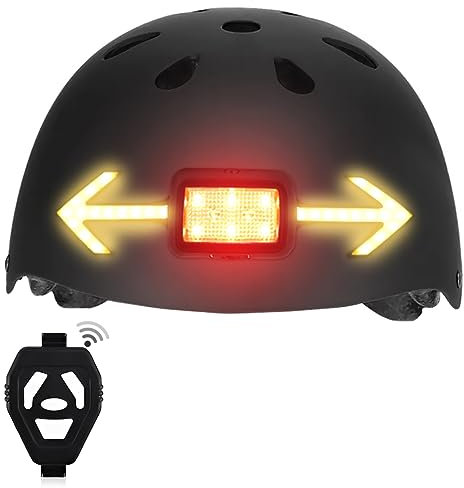 Indicador de Luz Trasera de Bicicleta NIUAWASA - Control Remoto Inalámbrico Casco de Bicicleta Luces Traseras de Señal De Giro 6 Modos Impermeable USB Recargable Luz Trasera Intermitente de Advertenci