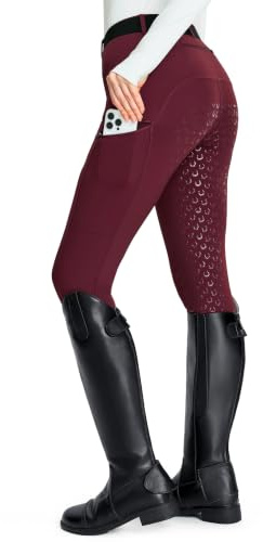 FitsT4 Sports Leggings da Equitazione Invernali da Donna Pantaloni da Equitazione in Pile Pantaloni da Equitazione con Rivestimento Completo in Silicone