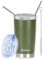 Shinhoo 20oz/ 550ml Insulated Travel Mug Reusable Coffee Cup Tumbler with Straw and Lid for Hot Cold Drinks (Green)