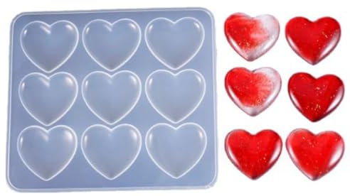 Stampo in Silicone a Forma di Cuore per Dolci e Dessert Fai da Te - Con Contagocce, Facile da Usare