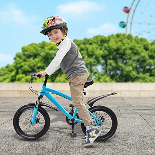 Kinderfahrrad Jungen Mädchen Fahrrad 18 Zoll Stil Kinder Fahrra mit Elektrische Taschenlampe für ab 3-12 Jahre Kinder Fahrrad 125 cm bis 140 cm für Städte Strände Fahrradwege und Verschiedene