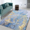 RUGMRZ Küchenteppiche Outdoor Rug Blaue Küstenlandschaft Dekoration gelber Stern Punkt Anti-Milben und verschleißfest Flickenteppich Waschbar 200X260CM