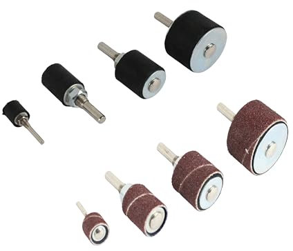 Schleifhülse, Schleifpapier, Schleifwalze, Schleifrolle 1/2 Zoll, 3/4 Zoll, 1 Zoll, 1.5 Zoll, für Bohrmaschine, Akkuschrauber, Bohrer schleifen, 20-teilig, K80, K120