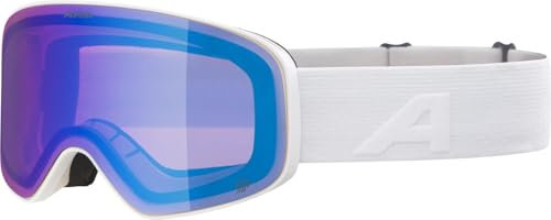 ALPINA LADIS Q - Verspiegelte, Kontrastverstärkende OTG Skibrille Mit 100% UV-Schutz Für Erwachsene, white matt, One Size