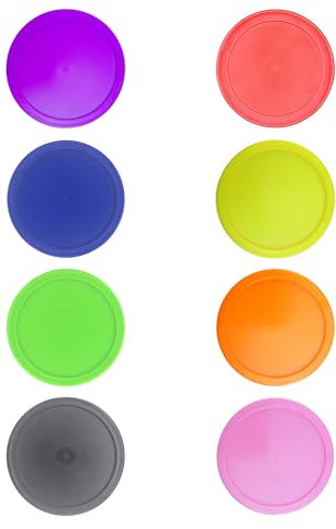 NAUZE 8Pieces Hockey Pucks Light Weight Portable Air Hockey Multicolors Round Hockey Pucks Game Tables Equipment Accessories for Outdoor Activities Parties