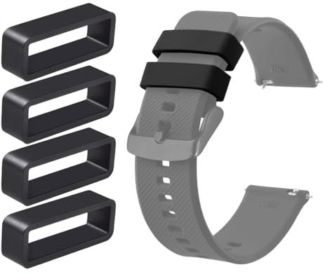 OUDQFCJ 4pcs Fermo per Cinturino per Orologio Anello in Silicone con Fibbia per Smart Watch Band