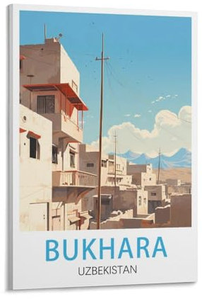LNUYITR Bukhara Vintage-Reiseposter aus Usbekistan, 60 x 90 cm, Leinwandkunst-Poster und Wandkunst, Bilddrucke, modernes Heim-, Schlafzimmer-Dekor-Poster