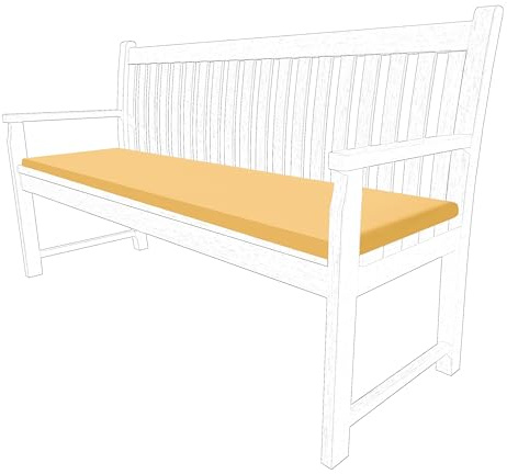 iSTYLE MODE BETTER HOME CHOICE 2 3 & 4 Seater Outdoor Garden Bench Cushion Water Resistant Patio Furniture Rectangle Bench Cushion Comfortable Seat Pad Soft Non-Slip Furniture Pad (Yellow, 4 Seaters)