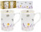 Tea Coffee Mug Pretty White Floral Water Colour Busy Bees Design by Jennifer Rose Gallery Boxed Busy Bees Breakfast Mug Fine China Mugs 11cm x 8cm x 10cm 250 ml Pack of 2.