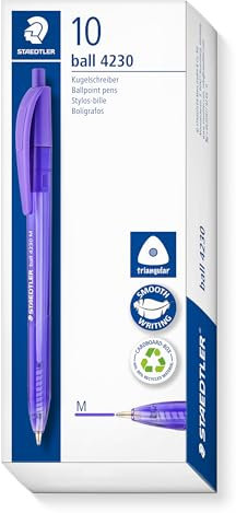 STAEDTLER 4230 M-6 Boîte de 10 stylos à bille rétractables arc-en-ciel Violet