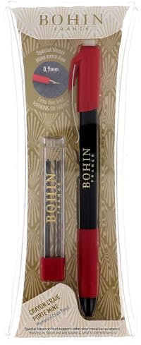 Crayon craie Porte mine 0.9mm + 6 mines noir - Bohin