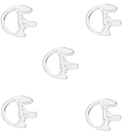 HYSHIKRA Replacement Soft Earmould Earpiece Earbud Air Acoustic Headset Earplug for Walkie Talkie Coil Tube Audio Kits, 5 for Left or Right (Transparent, Medium LEFT)