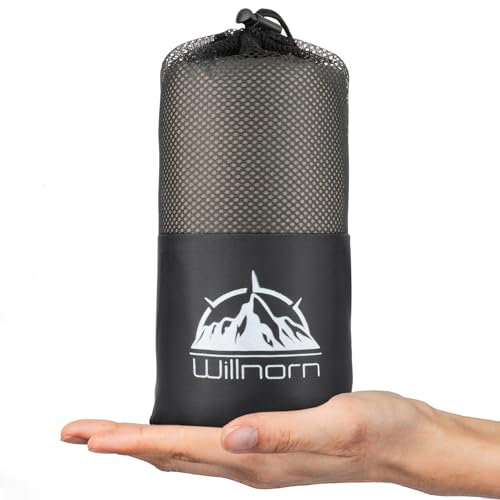 WILLNORN 2in1 Hüttenschlafsack aus Mikrofaser, Hüttenschlafsack mit durchgängigem Reißverschluss, Leichter Komfort hüttenschlafsack und XL Reisedecke in Einem 95 * 220 cm für Hostels