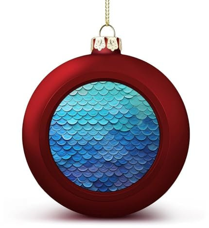 Weihnachtsbaumschmuck, Meeresblau, Meerjungfrau, Fischschuppe, Weihnachtskugel-Dekorationsset, Weihnachtsbaumschmuck für Urlaubsdekoration