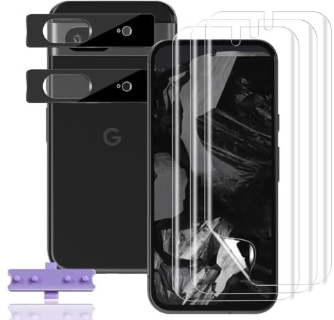 Rnnmeeko 3+2 Pièces Protection D'écran pour Google Pixel 8 (Pas Verre Trempé) Film TPU Flexible + Caméra Arrière Protecteur, HD Ultra Protection écran pour Google Pixel 8