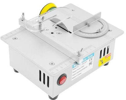 YUNRUX 7 Geschwindigkeit Tischkreissäge 5000RPM Elektrische Tischsäge mit Schleifscheiben 45°Schnitte Multifunktions-Tischsäge Tischkreissäge 0.1-15mm Sägeblatt-Hubbereich mit 4 Sägeblätter 63mm