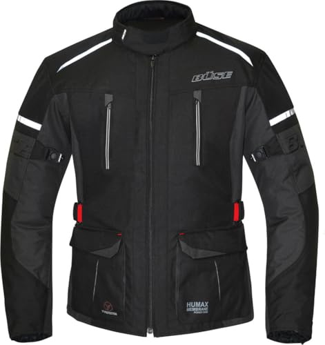 Büse Rider wasserdichte Motorrad Textiljacke, schwarz, S