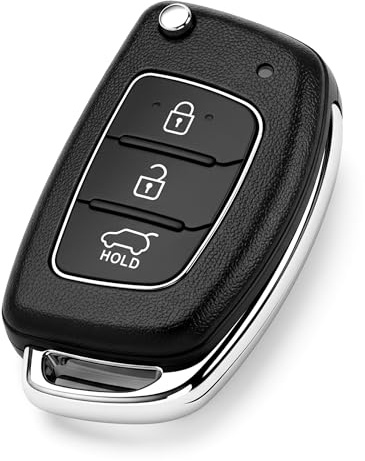 3 Buttons Car Key Fob Cas,Folding Car Key Shell,Replacement Remote Key Housing Compatible With Hyundai i10 i20 i30 i40 ix20 ix35 ix45 ix55 Elantra Tucson Santa Fe