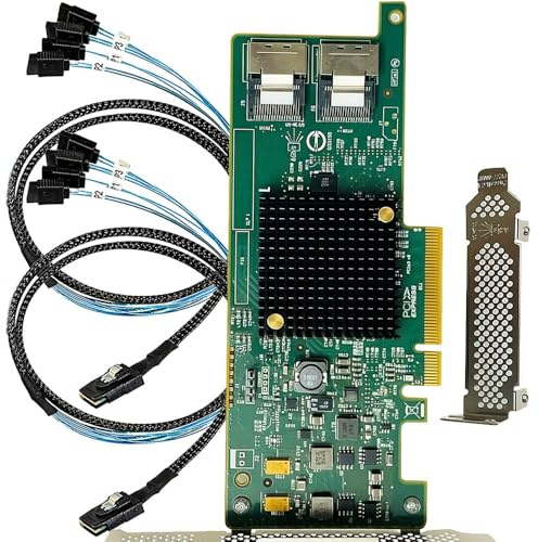 Scheda di espansione SAS HBA PCIe SATA compatibile con modalità IT LSI 9207-8i, supporto Expander SAS, 8 porte 6 Gbps, PCIe 3.0 x8, con 2 cavi SFF-8087 a 4 × SATA, ZFS TrueNAS unRAID NAS