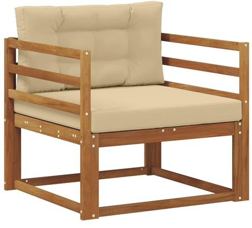 vidaXL Outdoor Mittelsofa Massivholz Akazie Natur, Akazienholz Mittelsofa, Langlebige Lounge für den Außenbereich, Modernes Terrassensitzmöbel, Stylische Garten-Couch, Wetterfeste Möbel