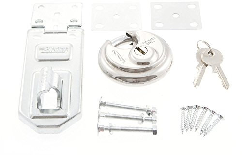 Sterling PHS200 70mm Closed Shackle Disc Padlock with 120mm Hasp and Staple, Chrome