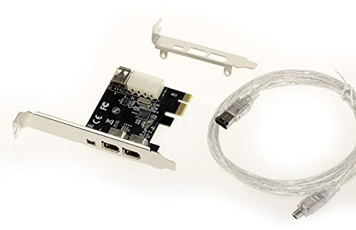 KALEA-INFORMATIQUE Scheda controller PCI Express PCIe a FireWire 400 IEEE1394a 2+1 porte 6 punti e 4 punti con chipset via VT6315. con cavo Ilink e staffe a basso e alto profilo