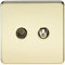 Knightsbridge SF0140PB (Isolated) Screwless Sat Tv Outlet, Polished Brass
