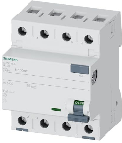 5SV43440 Interruptor Diferencial 4P Clase AC 30mA 40A 400 V