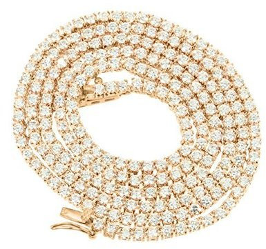 Master Of Bling Mens Tennis Chain 14k Rose Gold Finish Lab Diamond Classy Sale, na