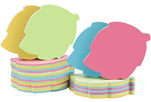 Haftnotizen blattförmig - 10 Pads 76x76mm Self Stick Post Memo Nette Mischfarbe für Büro/Home/Küche/Backen/Schule Großverkauf 1000 Blatt Insgesamt