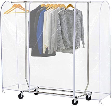 Ruibo Transparente Kleiderständer-Abdeckung, staubdicht, mit 2 haltbaren Reißverschlüssen, wasserdichter Schutz für Kleidung, L: 180,3 x 50,8 x 152,4 cm, Ethylen-Vinylacetat