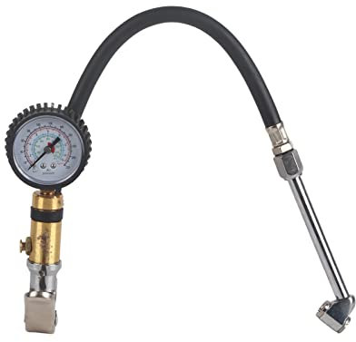 Tire Inflator,1/4 Tyre Air Inflation Pump Gun, 10-220psi Pressure Capacity, Pressure Dial Gauge Air Compressor Tool For Bike, Motorcycle, Automobile