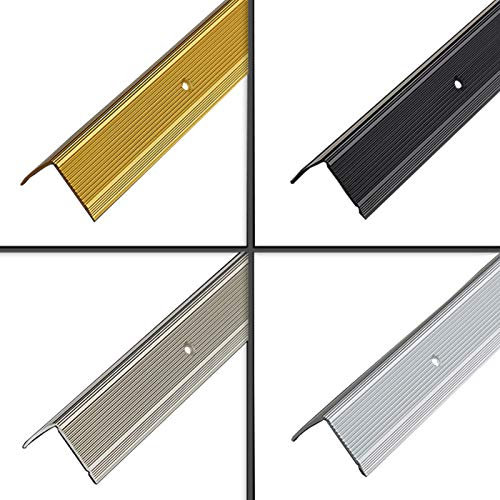 Treppenkantenprofil von PRIOstahl | Treppenkante für Treppen | Aluminium - Winkel 30 x 35mm | Farbe Silber | Länge 1000mm| Vorgebohrt inklusive Schrauben und Dübel