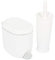 Addis Premium Dual 3.5 litre Bathroom Pedal Bin with inner & Closed Toilet Brush Set, White Grey, Single