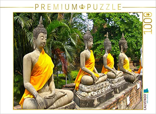 CALVENDO Puzzle Buddha Statuen in Ayutthaya Thailand | 1000 Teile Lege-Größe 64 x 48 cm Foto-Puzzle für glückliche Stunden