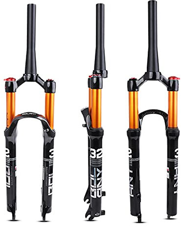 HSGAV MTB Forcella Forcella di Sospensione Aria Forcella Anteriore MTB da 26/27,5/29 Pollici, Tubo Dritto e Tubo Conico, Blocco Manuale e Blocco Remoto,Tapered Manual,27.5inch