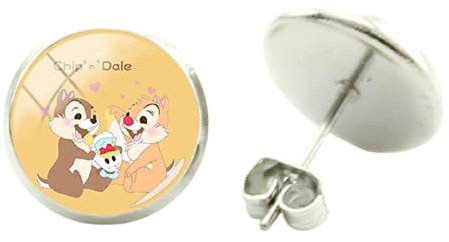 Chipmunk Kiki und Titi Ohrringe lustig Persönlichkeit Stil Trend Mode Ohrringe Glas Cabochon Schmuck Ohrringe