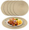 NAKIHOUSE Tischsets Abwaschbar Rund Geflochten Tischset 6er Set, 38cm Rund Platzsets Abwischbar, rutschfest, Hitzebeständig Schmutzabweisend Gold Platzdeckchen für Hochzeit, Restaurant, Küche